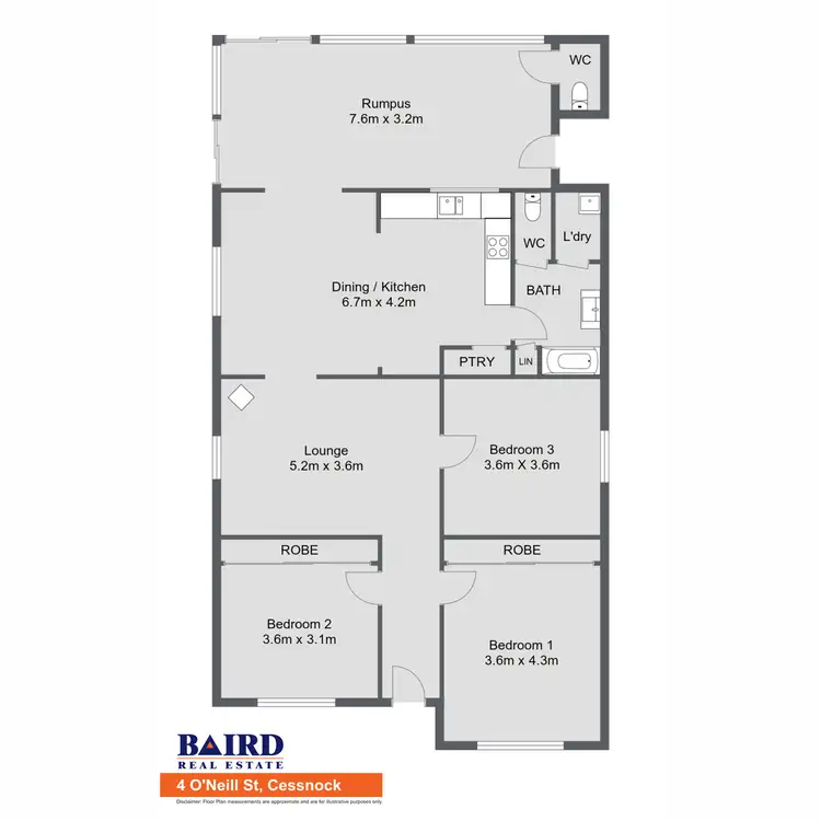 Floorplan of Homely house listing, 4 O'Neill Street, Cessnock NSW 2325