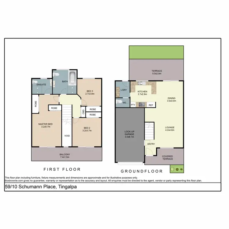 Floorplan of Homely townhouse listing, 59/10 Schumann Close, Tingalpa QLD 4173