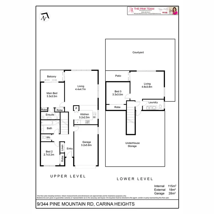 Floorplan of Homely townhouse listing, 9/344 Pine Mountain Road, Carina Heights QLD 4152