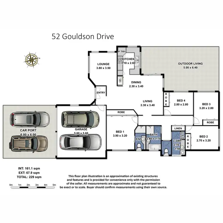 Floorplan of Homely house listing, 52 Gouldson Drive, Kearneys Spring QLD 4350