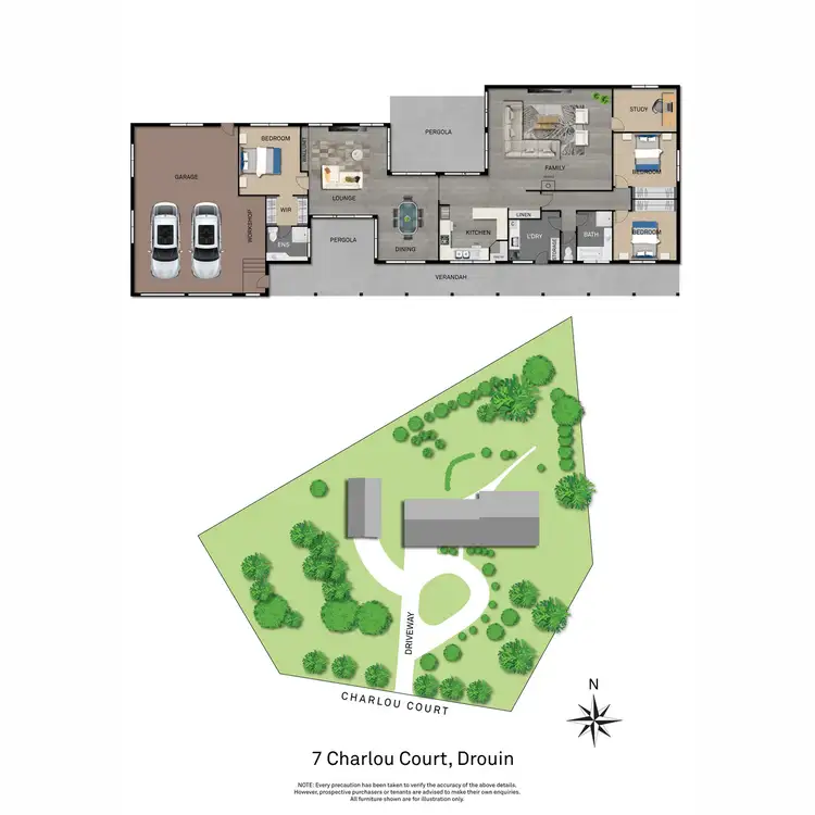 Floorplan of Homely house listing, 7 Charlou Court, Drouin VIC 3818