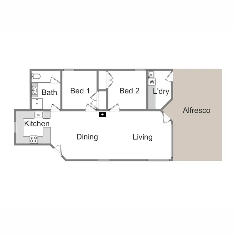 Floorplan of Homely semi-detached listing, 87A Jamieson-Licola Road, Jamieson VIC 3723