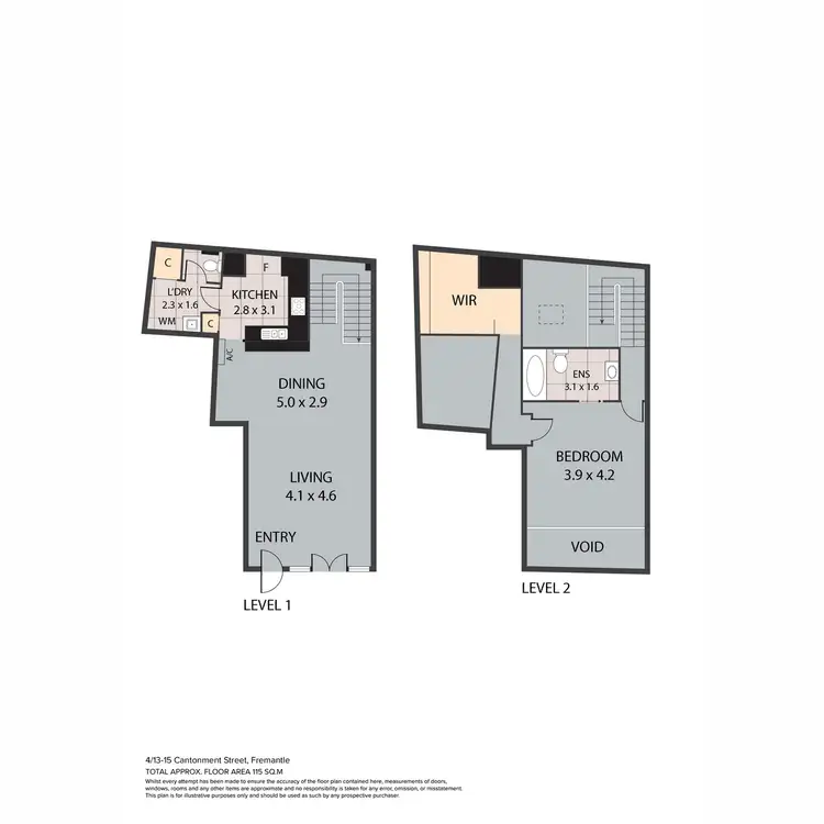 Floorplan of Homely apartment listing, 4/13-15 Cantonment Street, Fremantle WA 6160