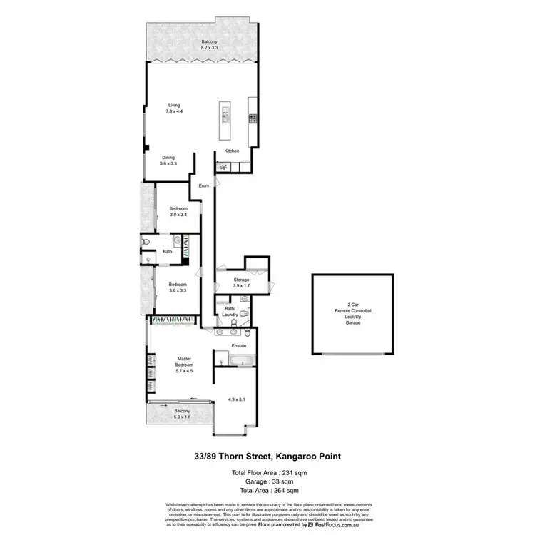 Floorplan of Homely apartment listing, 33/89 Thorn Street, Kangaroo Point QLD 4169