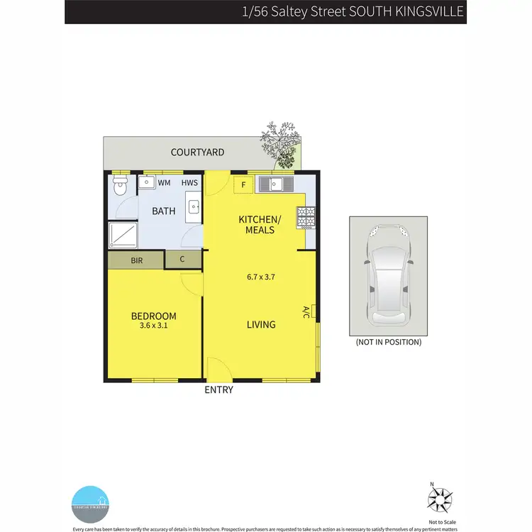 Floorplan of Homely apartment listing, 1/56 Saltley Street, South Kingsville VIC 3015