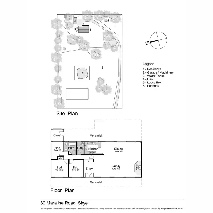 Floorplan of Homely rural property listing, 30 Maraline Road, Skye VIC 3977