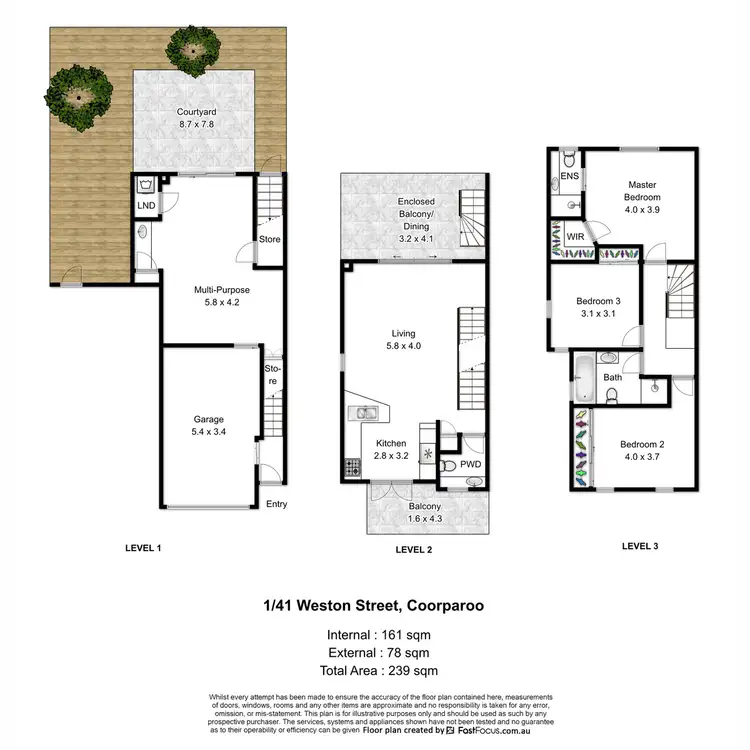 Floorplan of Homely townhouse listing, 1/41 Weston Street, Coorparoo QLD 4151