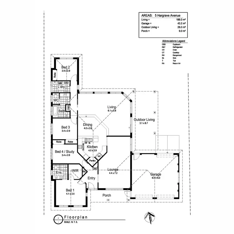 Floorplan of Homely house listing, 5 Hargrave Avenue, Lloyd NSW 2650