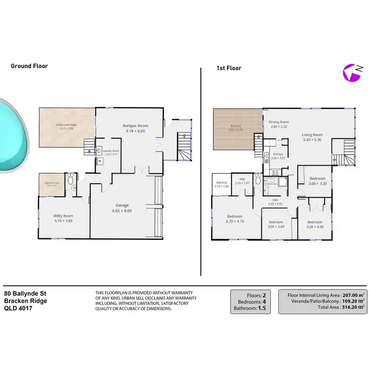Floorplan of Homely house listing, 80 Ballynde Street, Bracken Ridge QLD 4017
