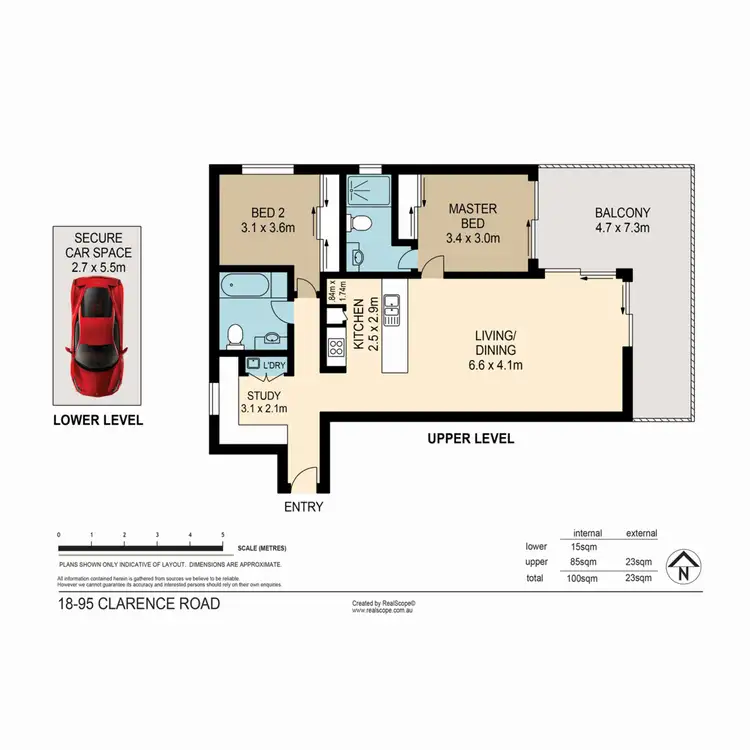 Floorplan of Homely apartment listing, 18/95 Clarence Road, Indooroopilly QLD 4068