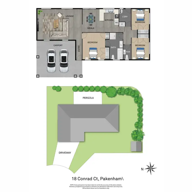 Floorplan of Homely house listing, 18 Conrad Court, Pakenham VIC 3810