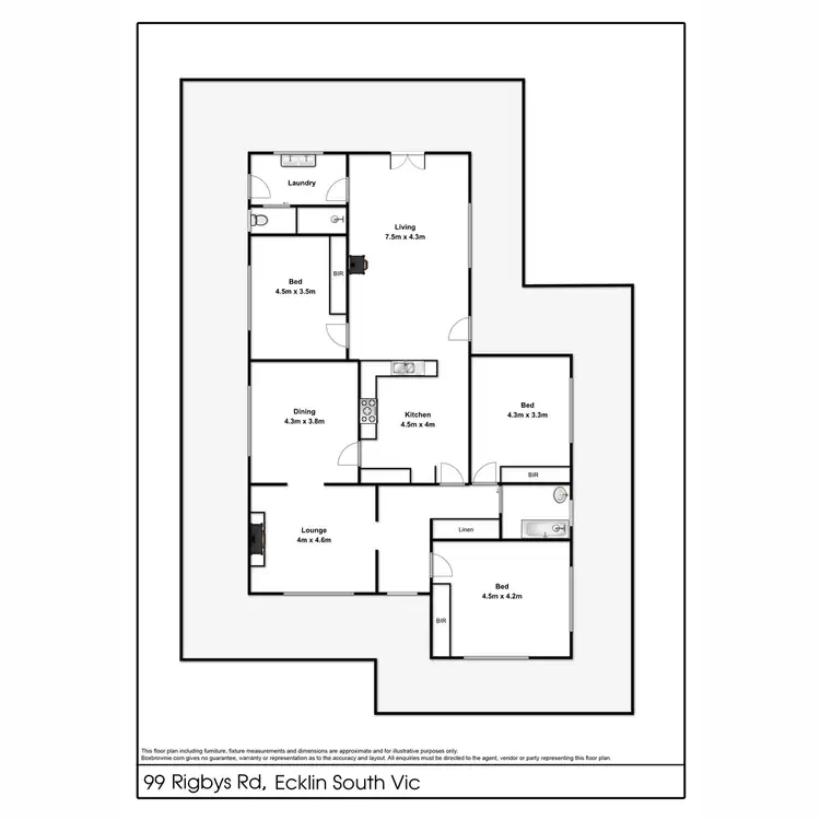 Floorplan of Homely rural property listing, 99 Rigbys Road, Ecklin South VIC 3265
