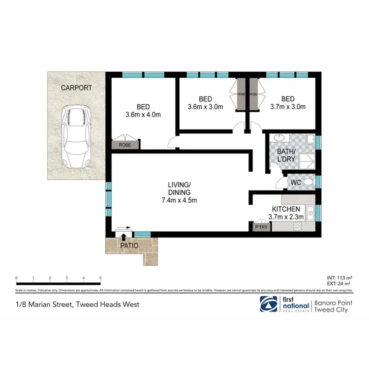 Floorplan of Homely unit listing, 1/8 Marian Street, Tweed Heads West NSW 2485