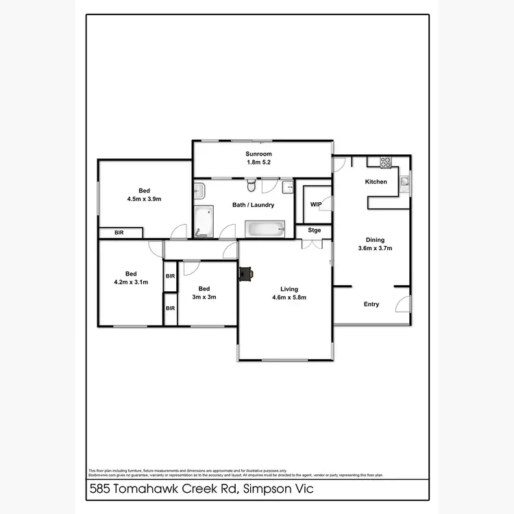 Floorplan of Homely rural property listing, 585 Tomahawk Creek Road, Simpson VIC 3266