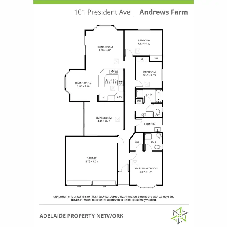 Floorplan of Homely house listing, 101 President Avenue, Andrews Farm SA 5114