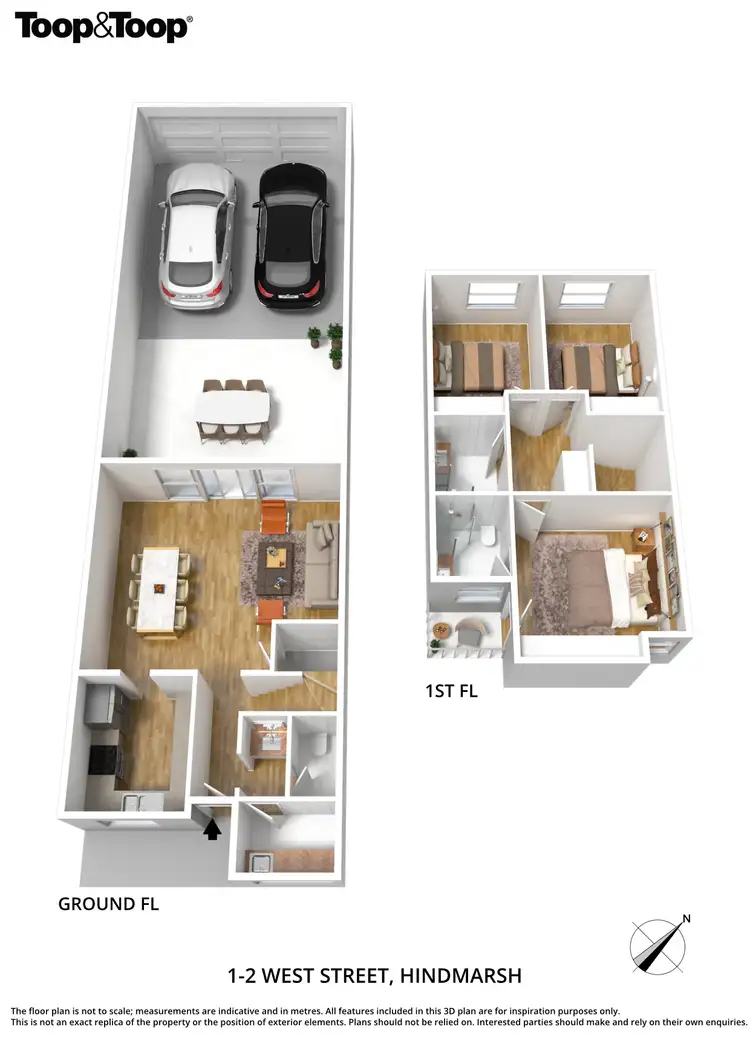 Floorplan of Homely townhouse listing, 1/2 West Street, Hindmarsh SA 5007