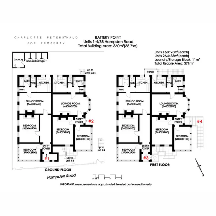 Floorplan of Homely apartment listing, 1-4/88 Hampden Road, Battery Point TAS 7004