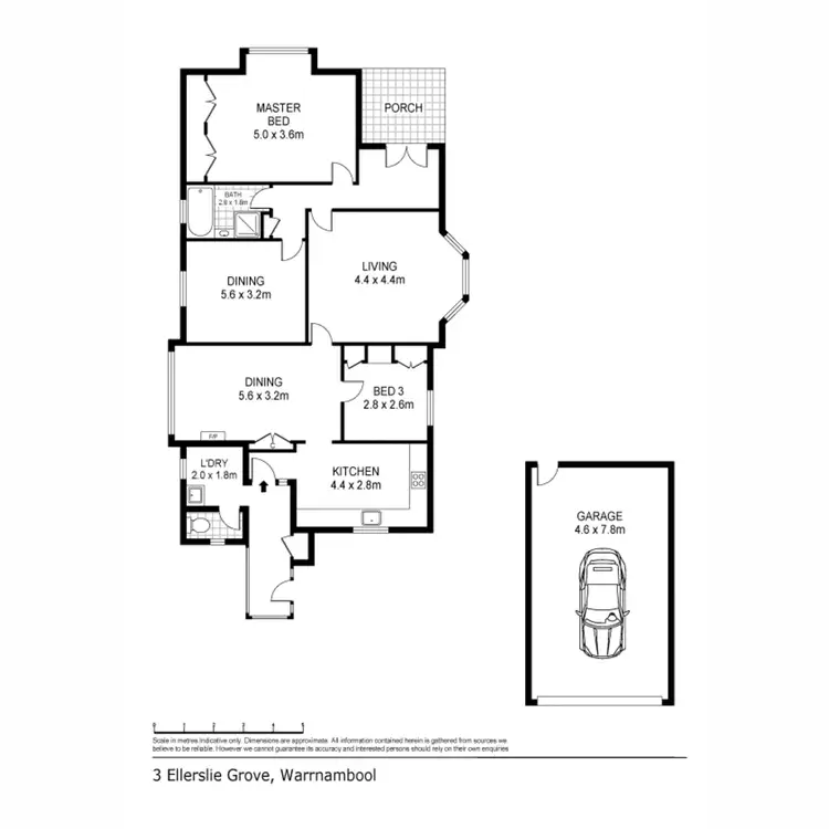 Floorplan of Homely house listing, 3 Ellerslie Grove, Warrnambool VIC 3280