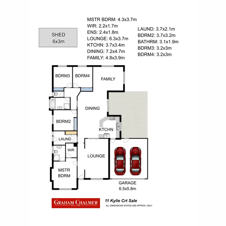 Floorplan of Homely house listing, 11 Kylie Court, Sale VIC 3850