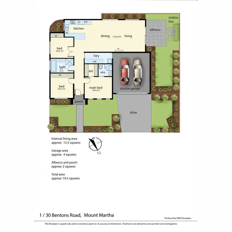 Floorplan of Homely townhouse listing, 1/30 Bentons Road, Mount Martha VIC 3934