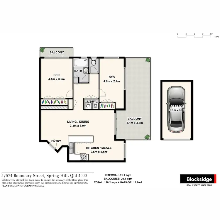 Floorplan of Homely apartment listing, 5/574 Boundary Street, Spring Hill QLD 4000
