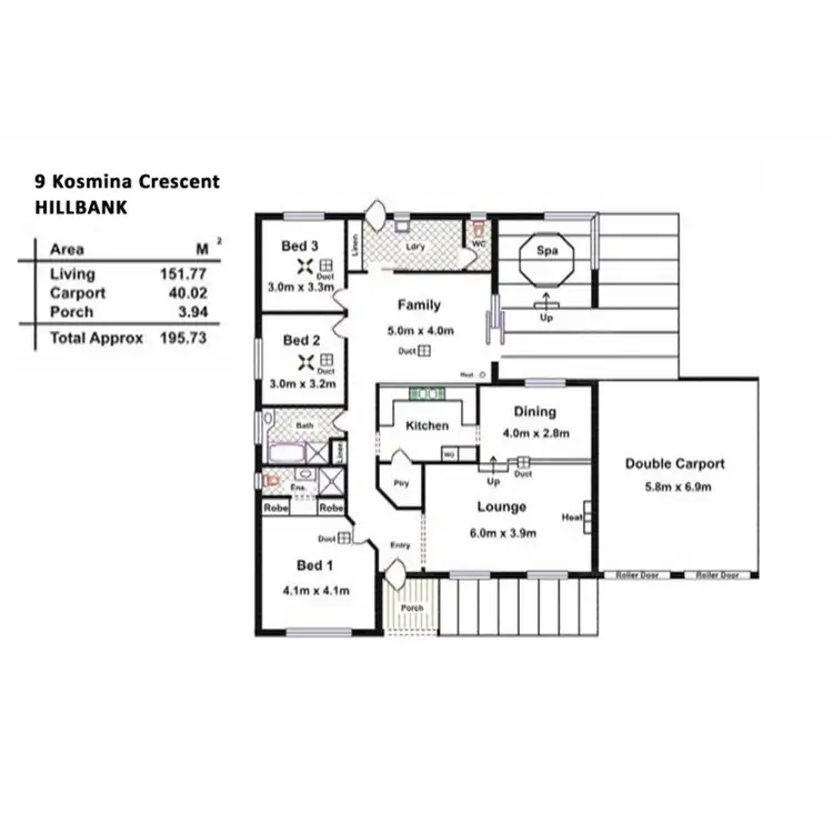 Floorplan of Homely house listing, 9 Kosmina Crescent, Hillbank SA 5112