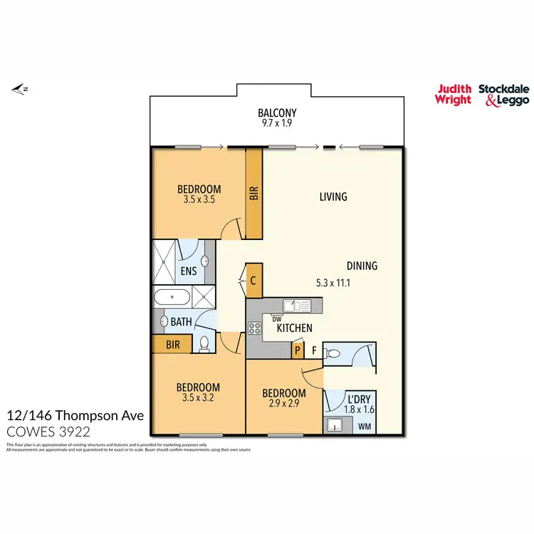 Floorplan of Homely apartment listing, 12/146 Thompson Avenue, Cowes VIC 3922