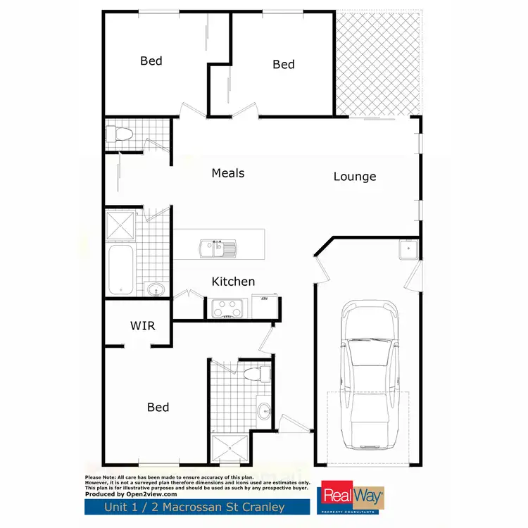Floorplan of Homely unit listing, 1/26 Sanctuary Drive, Cranley QLD 4350