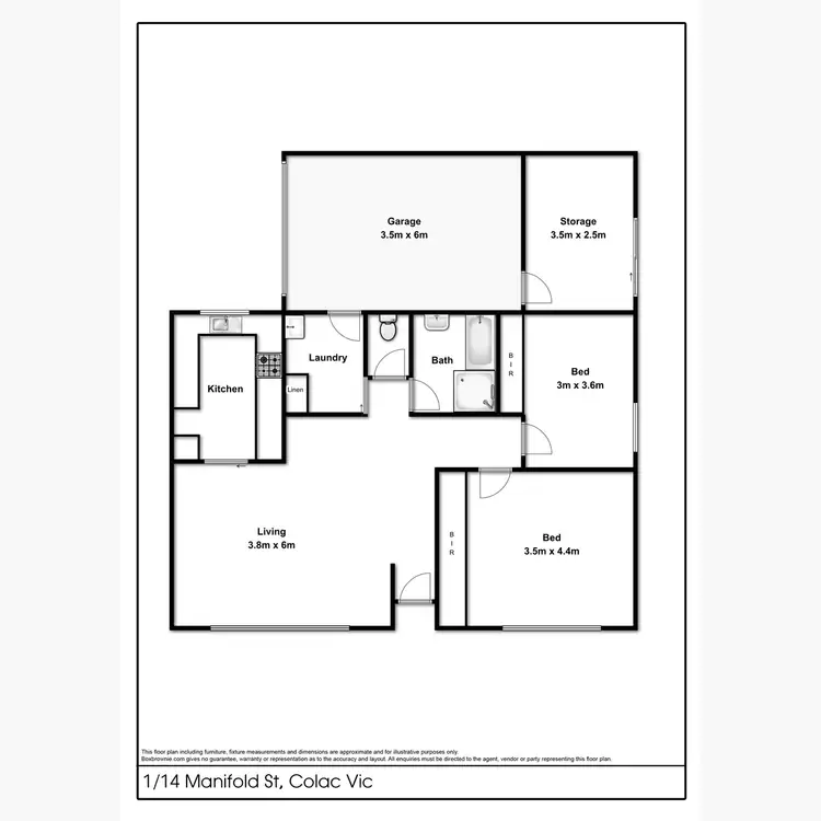 Floorplan of Homely unit listing, 1/14 Manifold Street, Colac VIC 3250