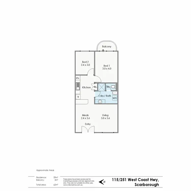 Floorplan of Homely apartment listing, 115/251 West Coast Highway, Scarborough WA 6019