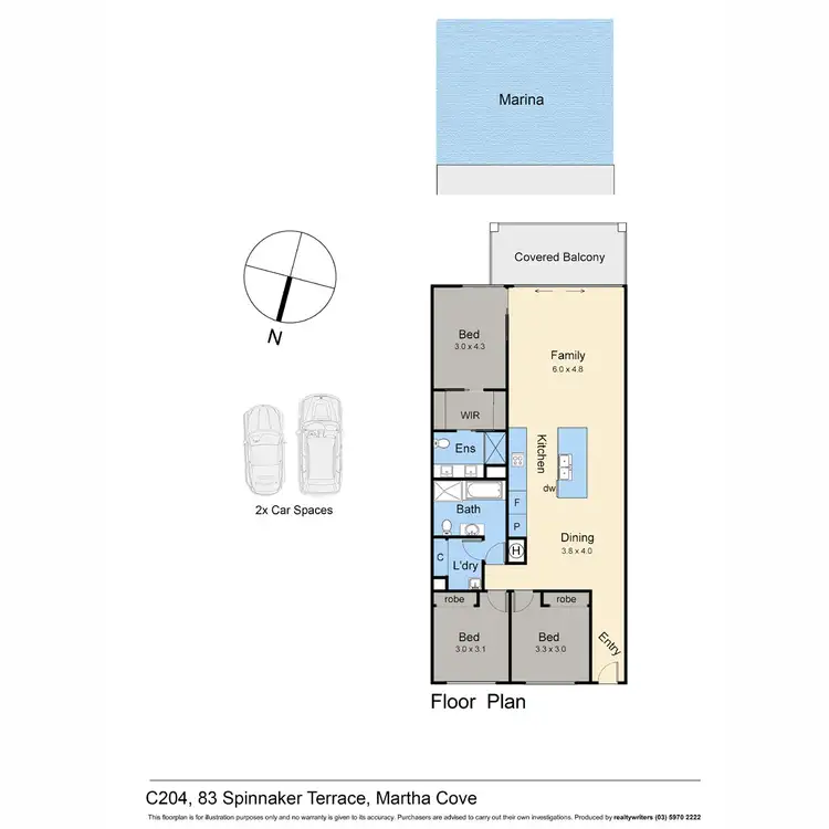Floorplan of Homely apartment listing, C204/83 Spinnaker Terrace, Safety Beach VIC 3936