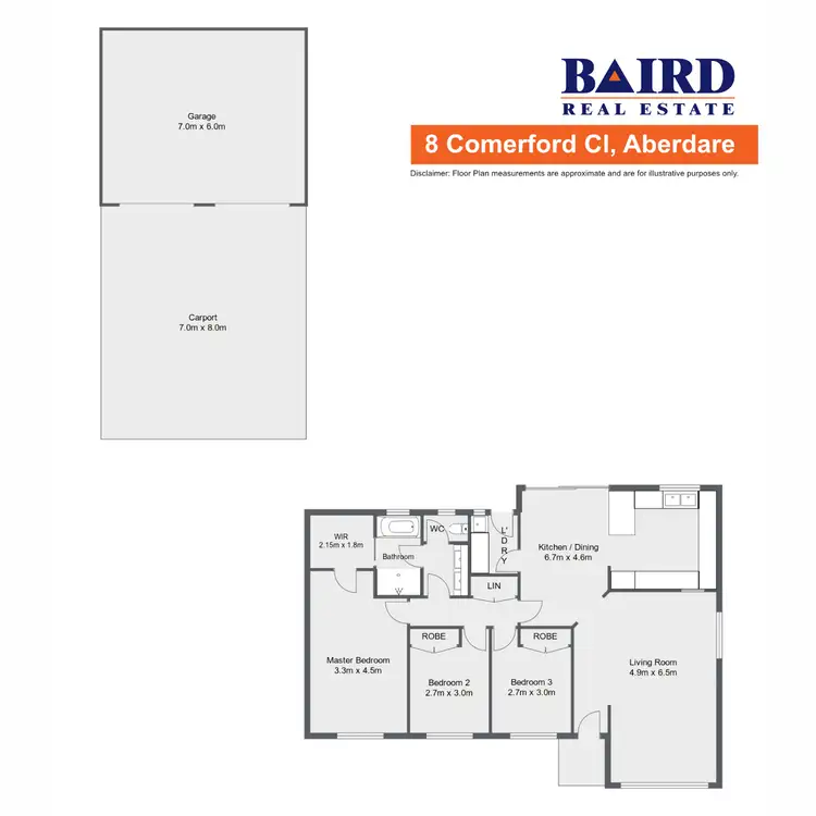 Floorplan of Homely house listing, 8 Comerford Close, Cessnock NSW 2325