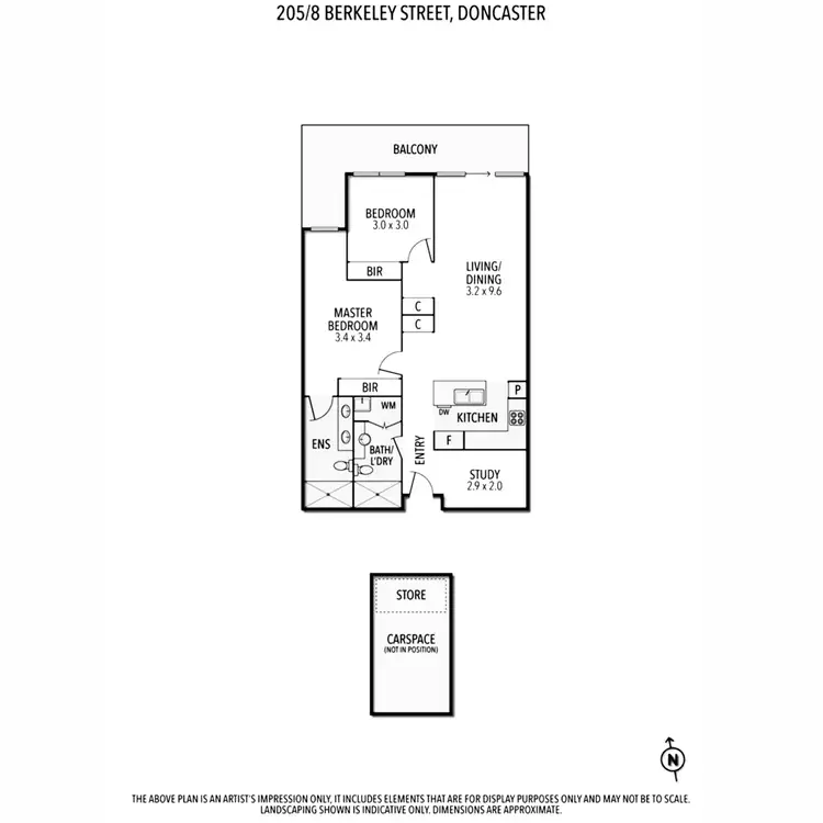 Floorplan of Homely apartment listing, 205/8 Berkeley Street, Doncaster VIC 3108