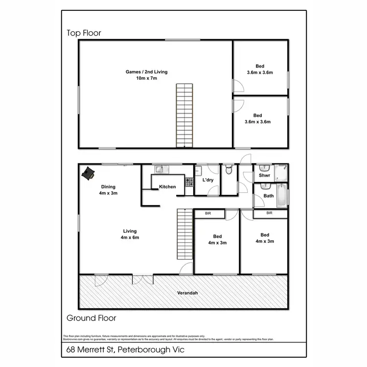 Floorplan of Homely house listing, 68 Merrett Street, Peterborough VIC 3270