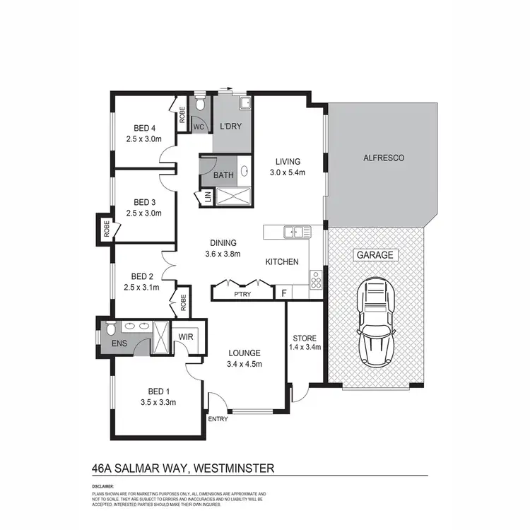 Floorplan of Homely house listing, 46A Salmar Way, Westminster WA 6061