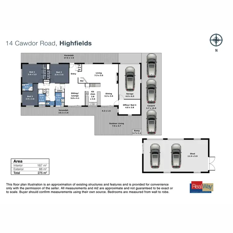 Floorplan of Homely house listing, 14 Cawdor Road, Highfields QLD 4352