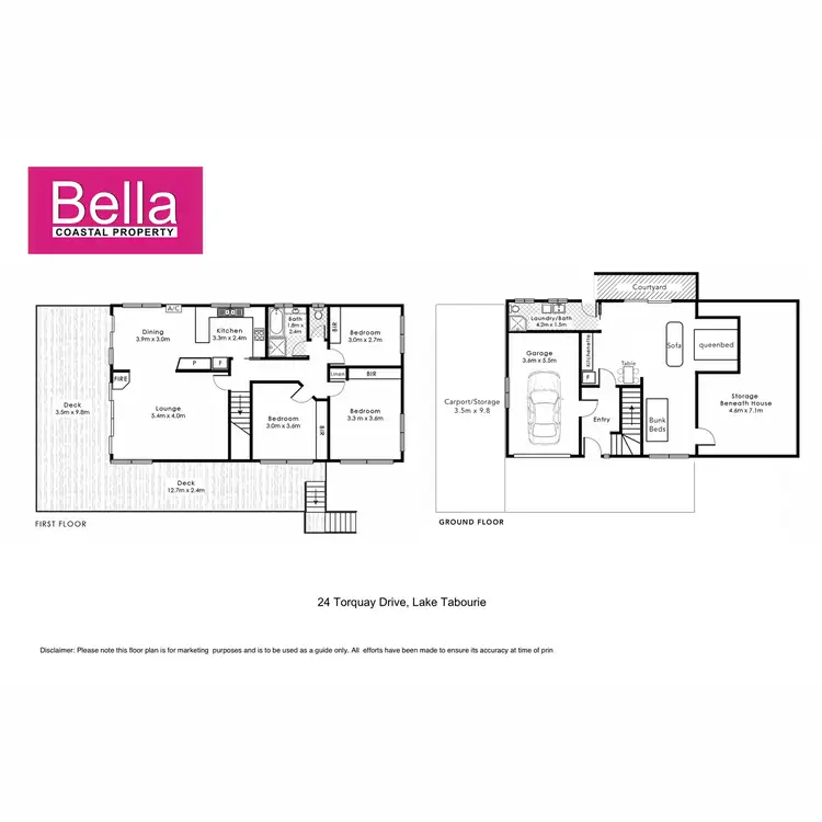 Floorplan of Homely house listing, 24 Torquay Drive, Lake Tabourie NSW 2539