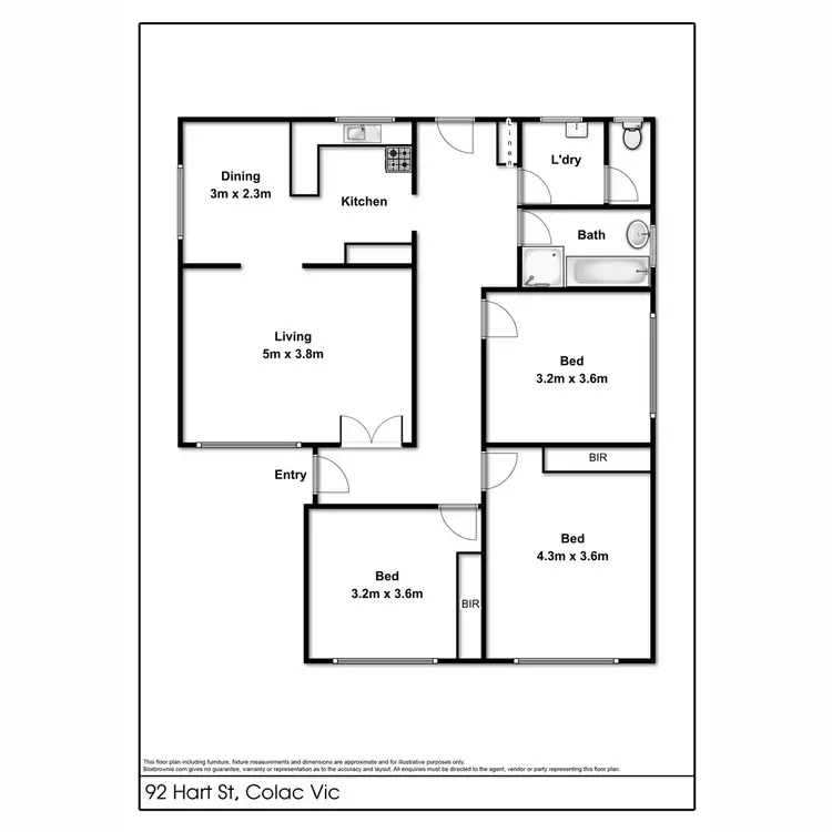 Floorplan of Homely house listing, 92 Hart Street, Colac VIC 3250