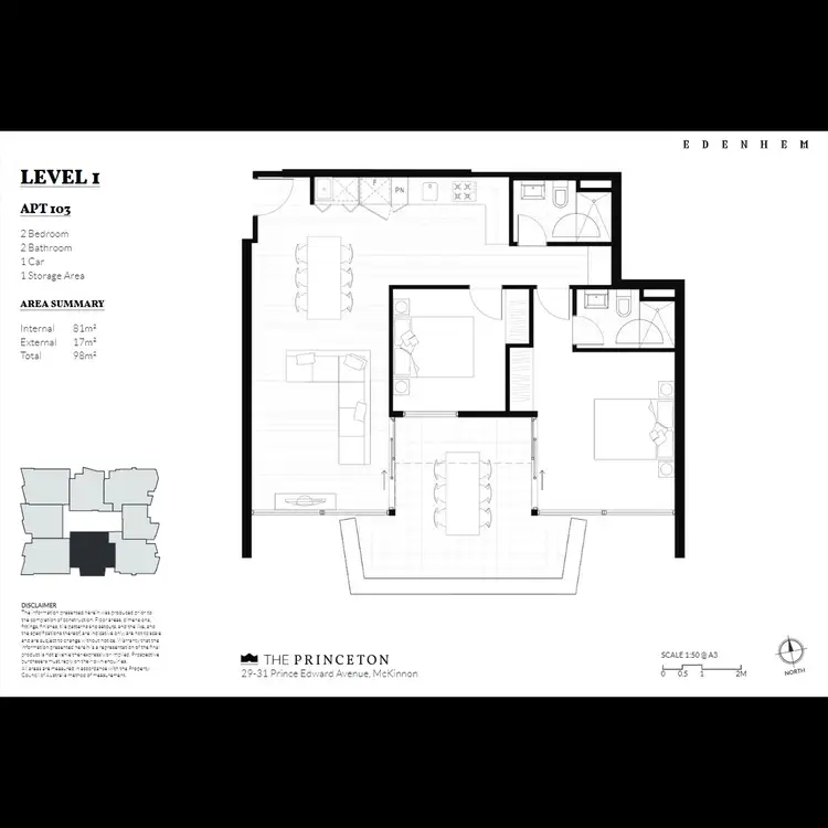 Floorplan of Homely apartment listing, 103/29-31 Prince Edward Avenue, Mckinnon VIC 3204