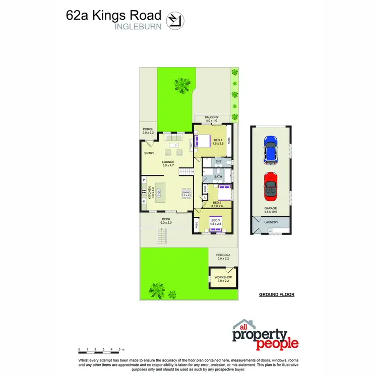 Floorplan of Homely semi-detached listing, 62a Kings Road, Ingleburn NSW 2565