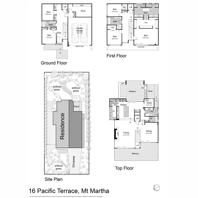 Floorplan of Homely house listing, 16 Pacific Terrace, Mount Martha VIC 3934