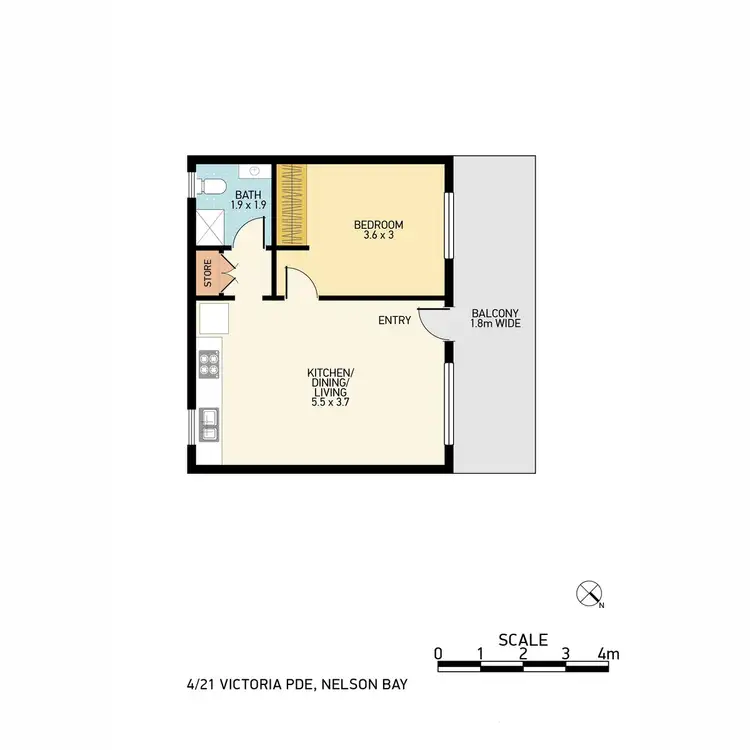 Floorplan of Homely unit listing, 4/21 Victoria Parade, Nelson Bay NSW 2315