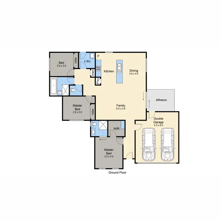 Floorplan of Homely unit listing, 2/277 Marine Parade, Hastings VIC 3915