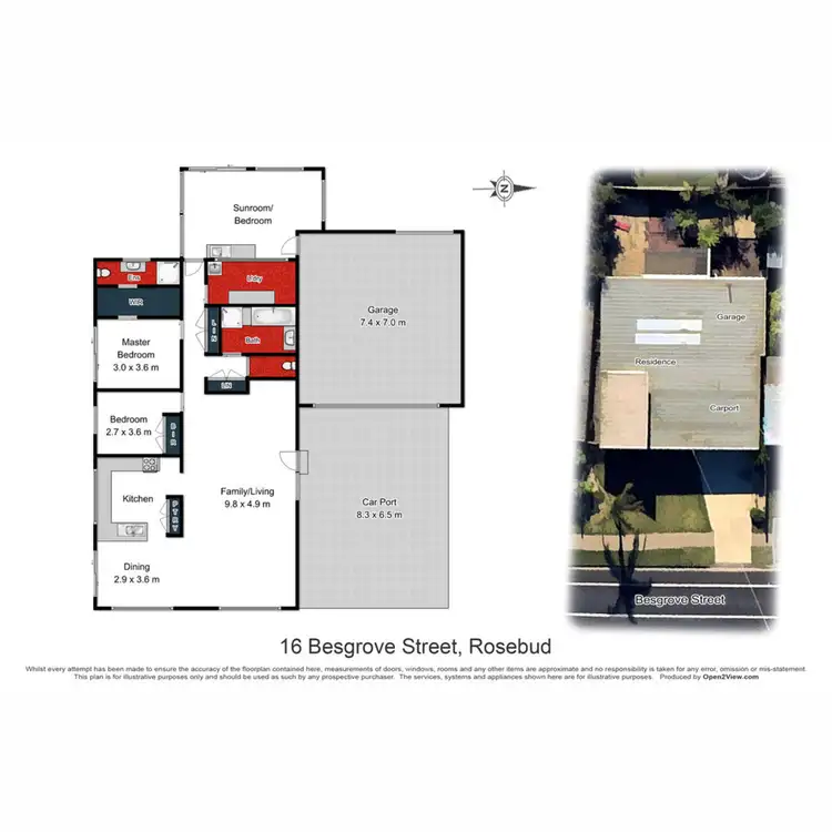 Floorplan of Homely house listing, 16 Besgrove Street, Rosebud VIC 3939