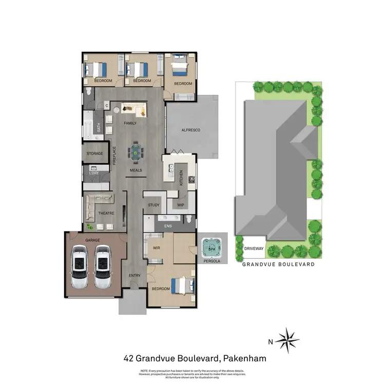 Floorplan of Homely house listing, 42 Grandvue Boulevard, Pakenham VIC 3810