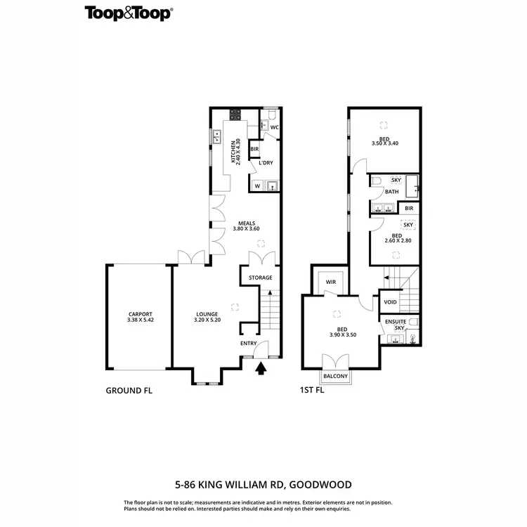 Floorplan of Homely townhouse listing, 5/86 King William Road, Goodwood SA 5034