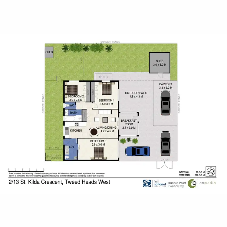 Floorplan of Homely semi-detached listing, 2/13 St Kilda Crescent, Tweed Heads West NSW 2485
