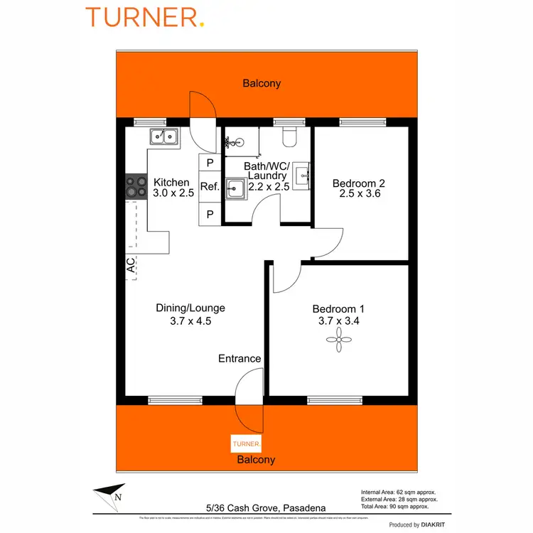 Floorplan of Homely unit listing, 5/36 Cash Grove, Pasadena SA 5042