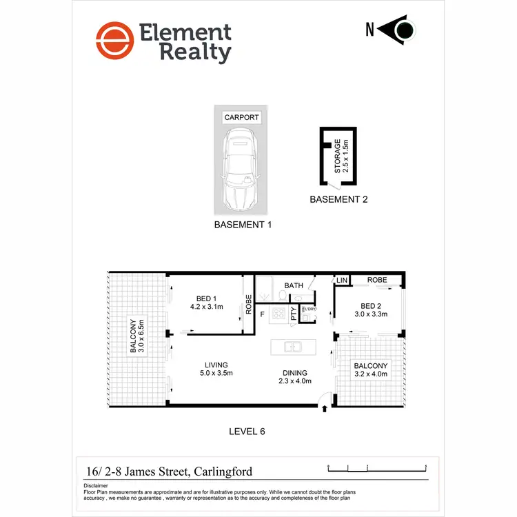 Floorplan of Homely apartment listing, 16/2-8 James Street, Carlingford NSW 2118