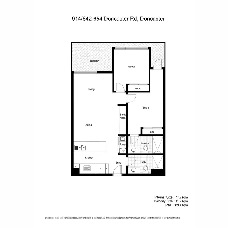 Floorplan of Homely apartment listing, 914/642 - 654 Doncaster Road, Doncaster VIC 3108